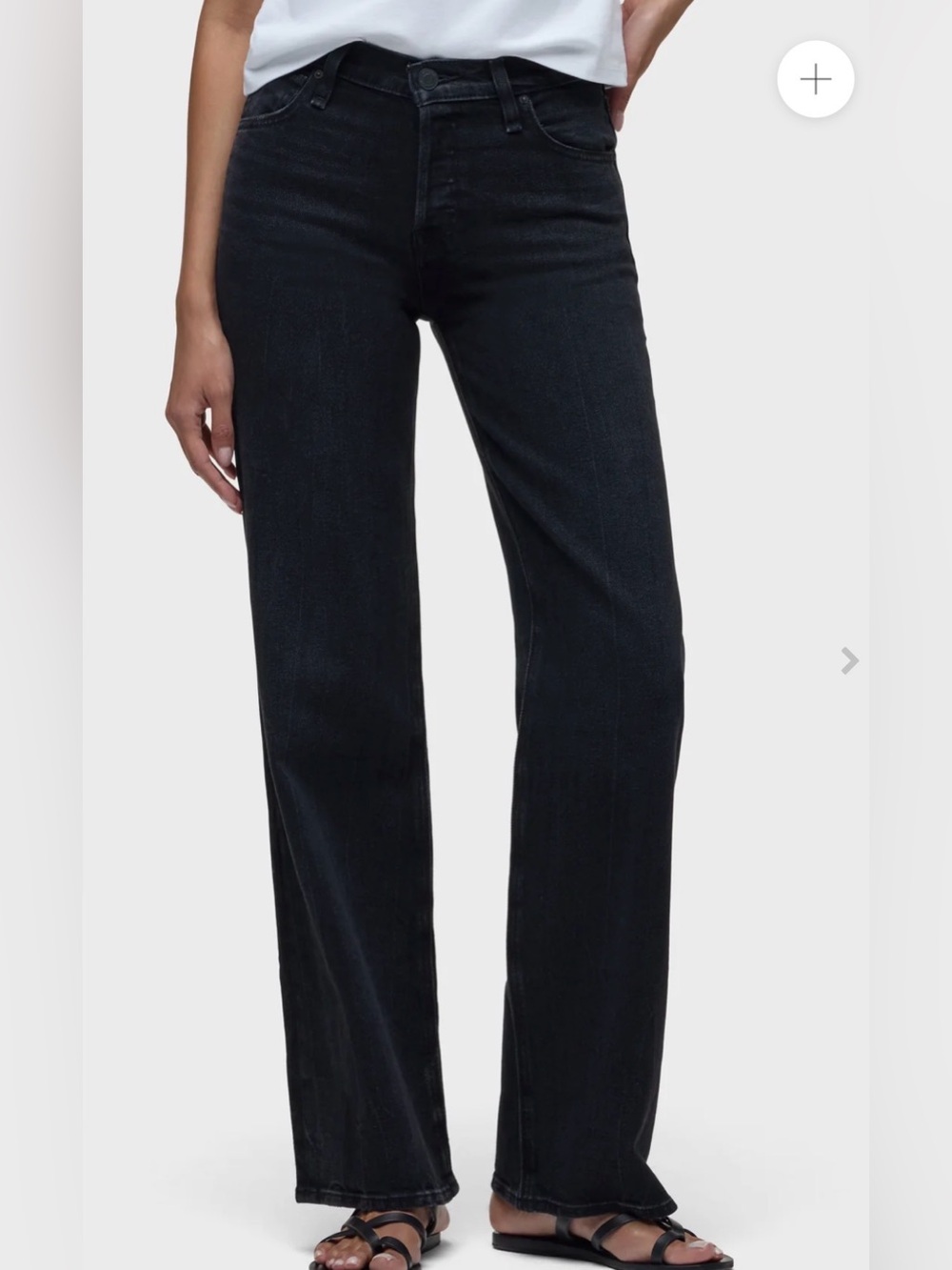 Hudson Rosie Wide Leg Jean in black size 28